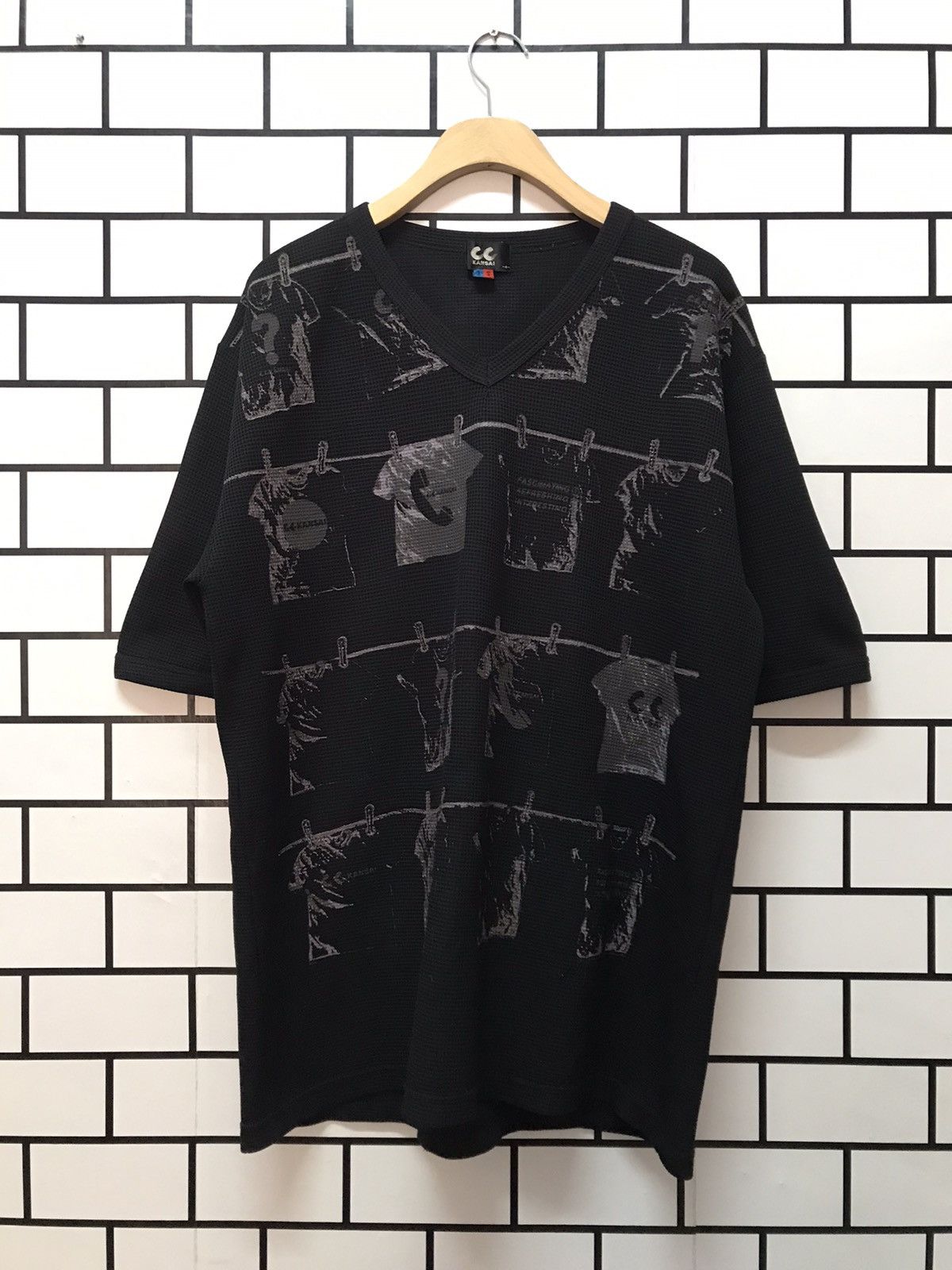 Japanese Brand × Kansai Yamamoto Vintage CC Kansai Yamamoto Hanging Shirt Waffle tshirt Size US XL / EU 56 / 4 - 1 Thumbnail