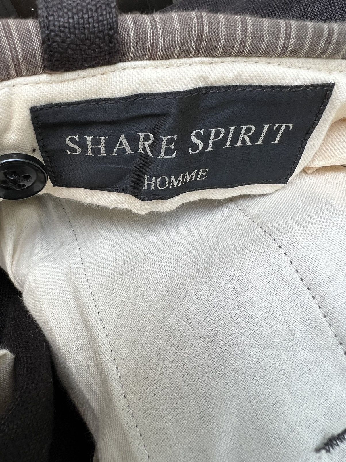Share Spirit Homme Share Spirit Homme Japan Side Striped Ramie Trouser Pant Size US 29 - 23 Thumbnail