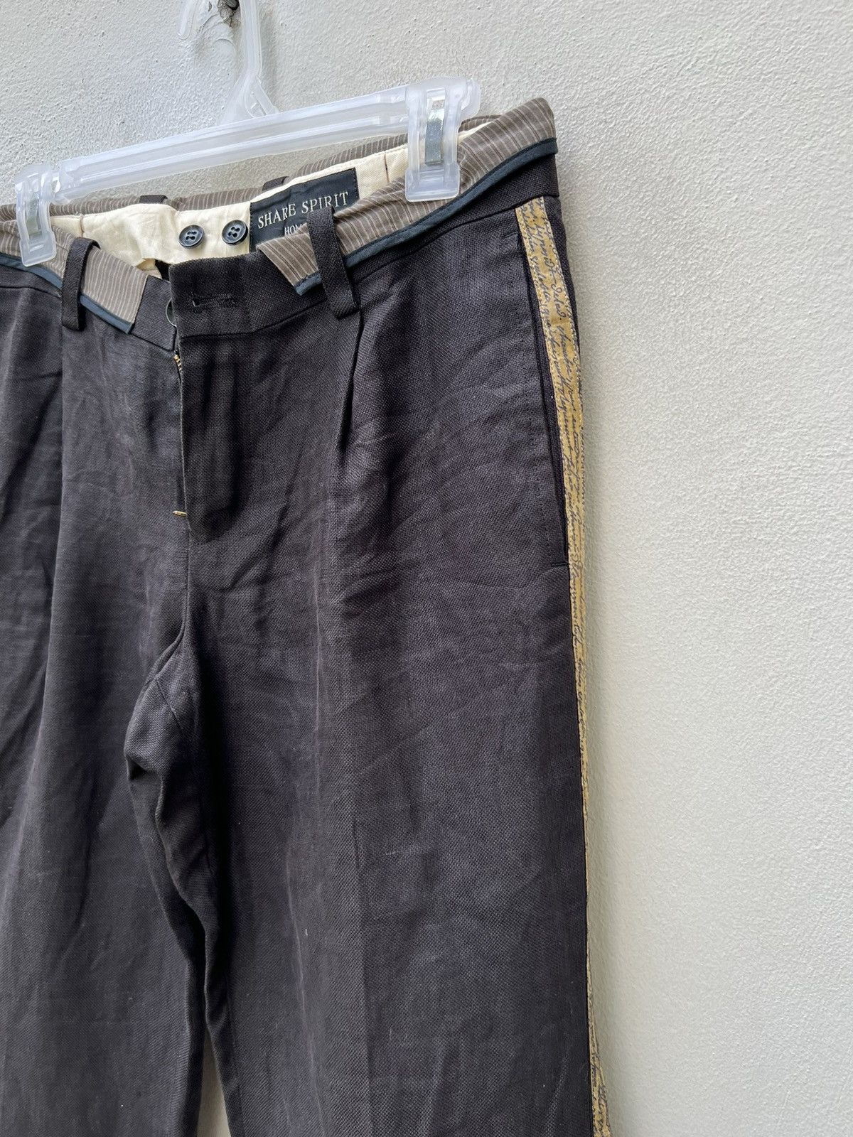 Share Spirit Homme Share Spirit Homme Japan Side Striped Ramie Trouser Pant Size US 29 - 12 Thumbnail