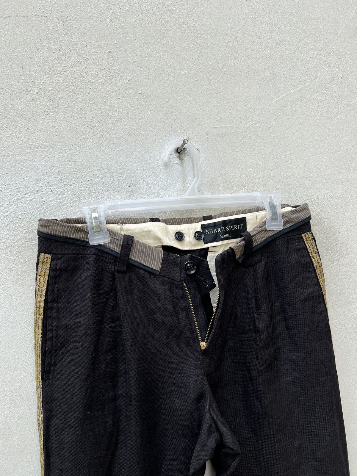 Share Spirit Homme Share Spirit Homme Japan Side Striped Ramie Trouser Pant Size US 29 - 10 Thumbnail