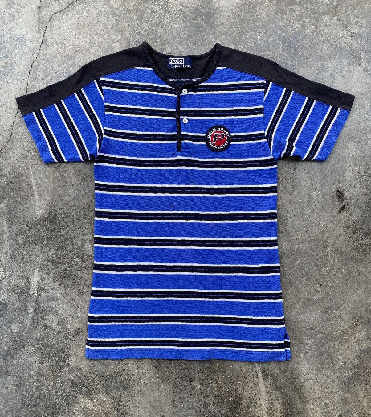 Polo Ralph Lauren Vintage 90s Polo Sport Ralph Lauren Striped Henley Tees Size US XS / EU 42 / 0 - 1 Thumbnail