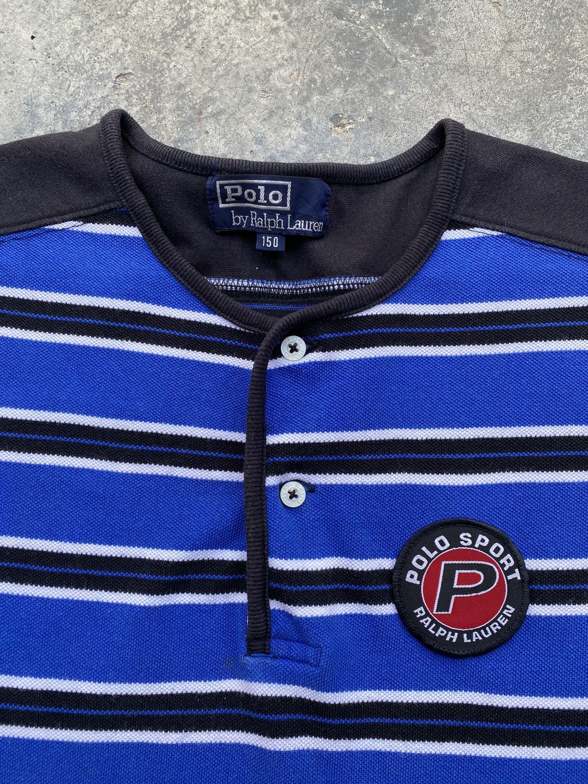 Polo Ralph Lauren Vintage 90s Polo Sport Ralph Lauren Striped Henley Tees Size US XS / EU 42 / 0 - 8 Thumbnail