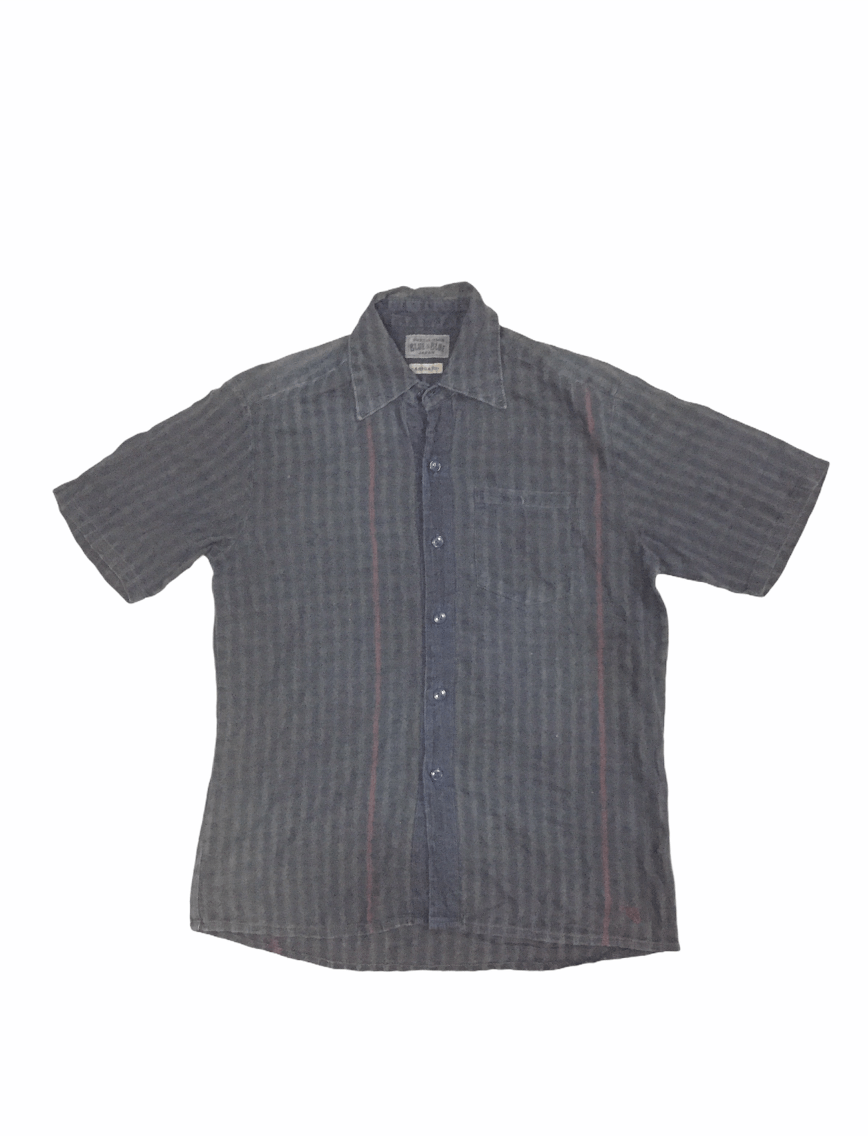 image of Blue Blue Japan Arigato Indigo Checked in Grey, Men's (Size Medium)
