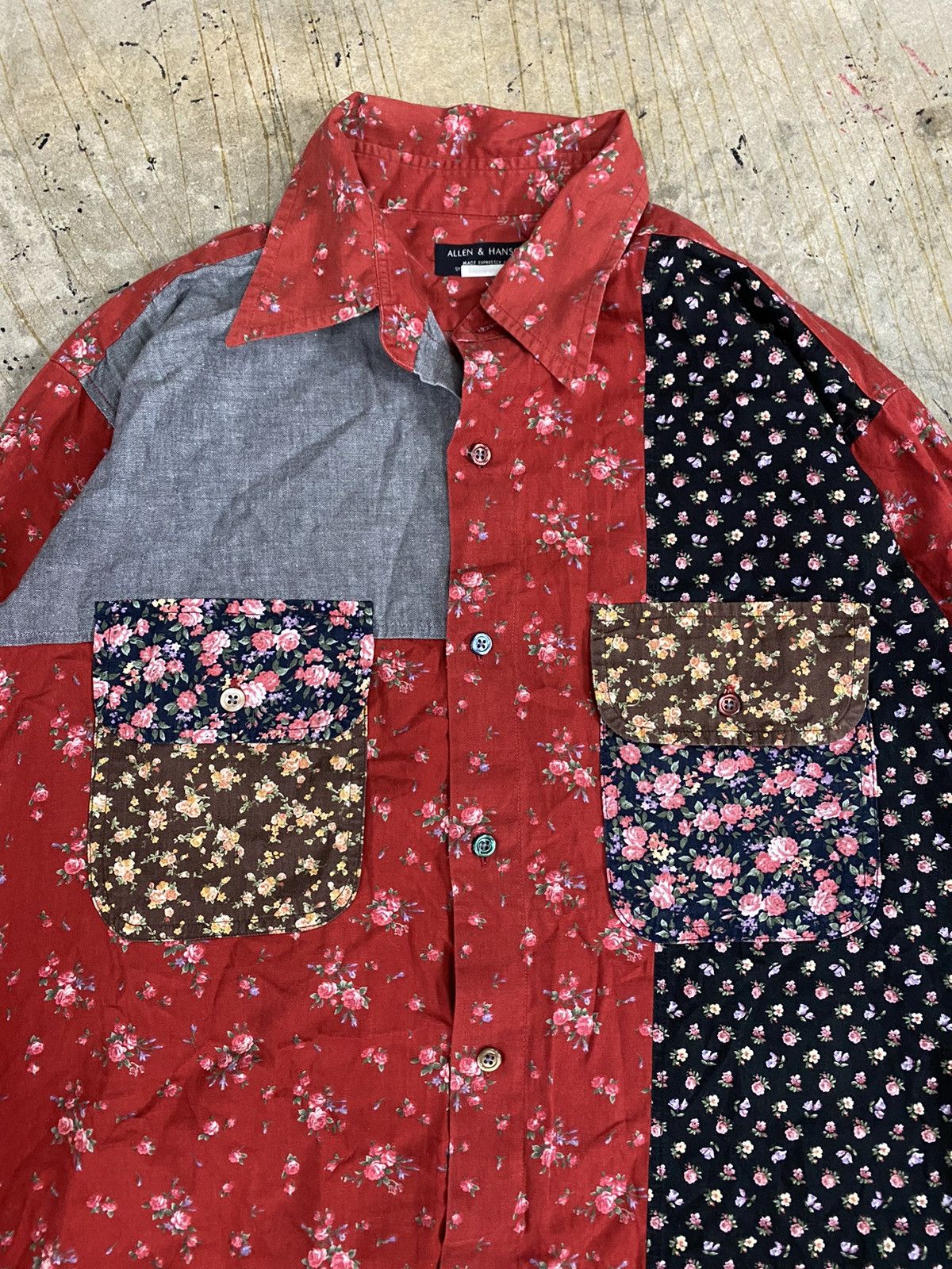 Flannel × Japanese Brand × Yasuyuki Ishii Vtg Allen & Hanson Patchwork floral Size US L / EU 52-54 / 3 - 4 Thumbnail