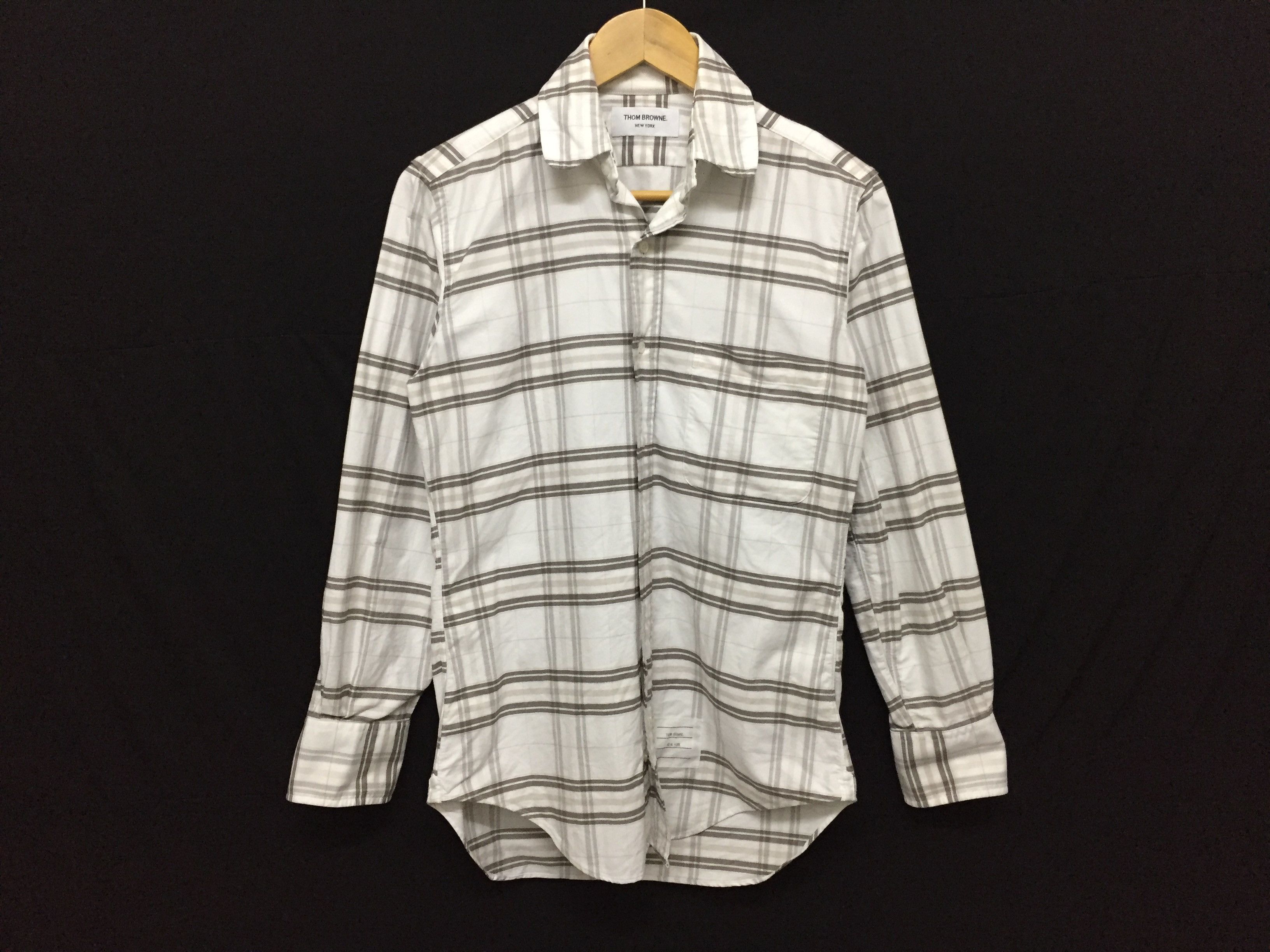 Thom Browne white plaid tartan button up shirt Size US S / EU 44-46 / 1 - 2 Thumbnail