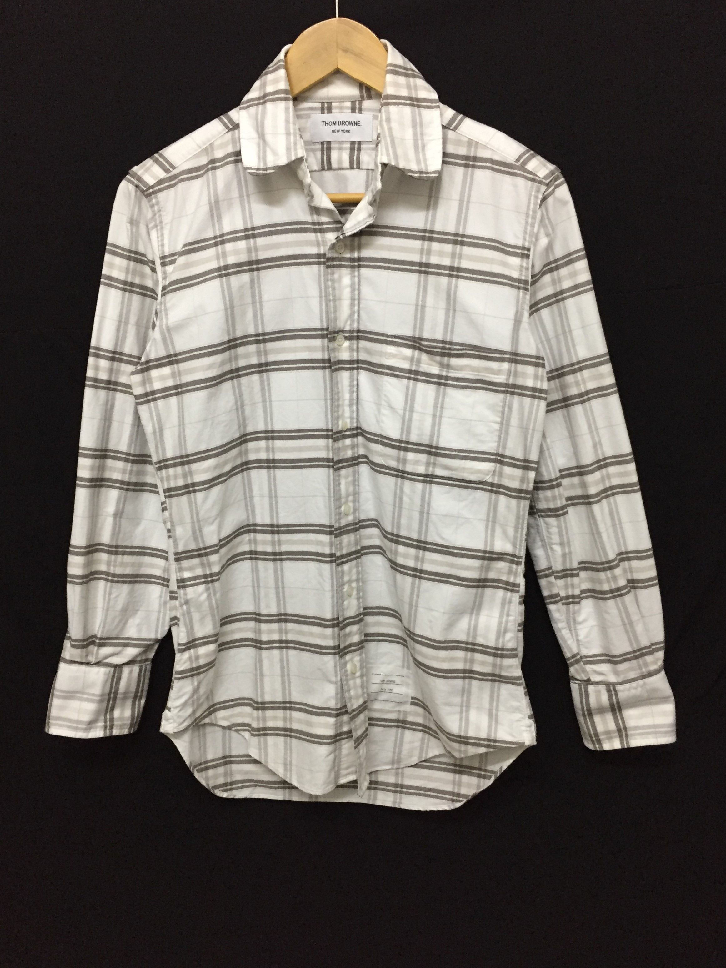 Thom Browne white plaid tartan button up shirt Size US S / EU 44-46 / 1 - 1 Thumbnail