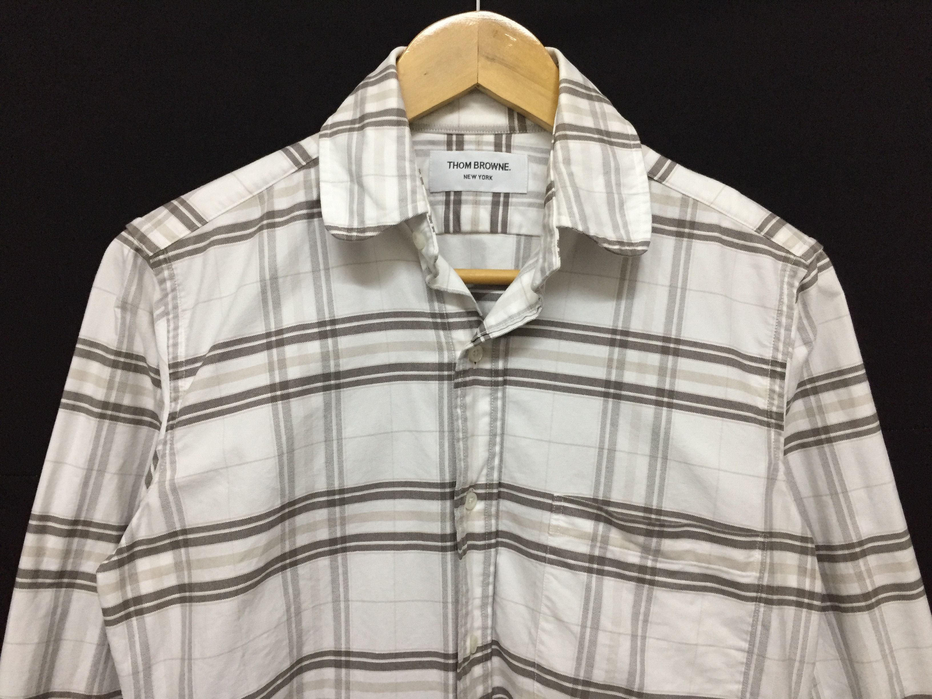 Thom Browne white plaid tartan button up shirt Size US S / EU 44-46 / 1 - 3 Thumbnail