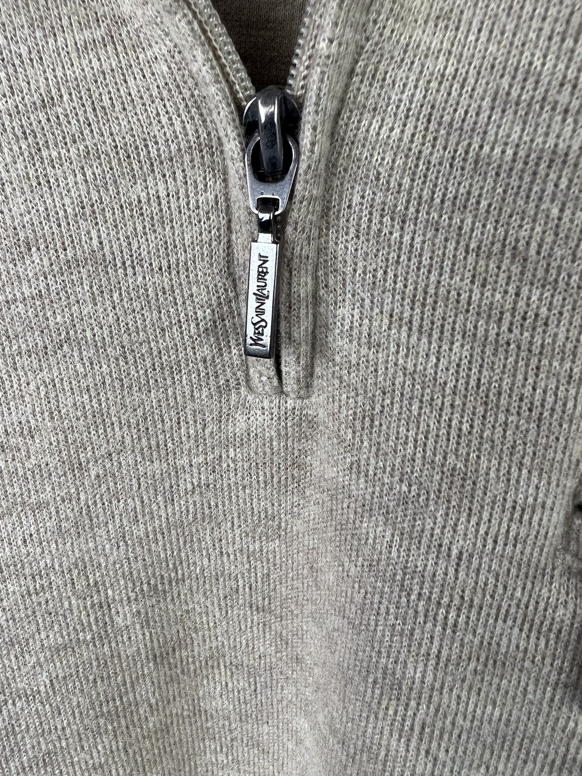 Vintage × Yves Saint Laurent VTG sweater Yves Saint Laurent Pour Homme Beige with zipper Size US XL / EU 56 / 4 - 3 Thumbnail