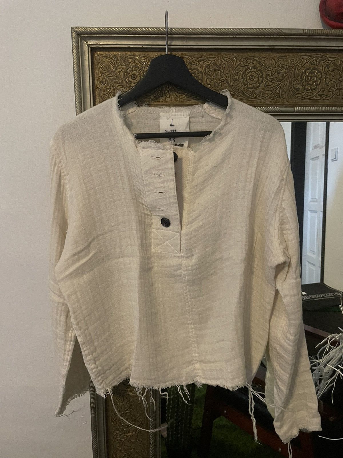 image of John Alexander Skelton John Skelton Half Button Sweater in White, Men's (Size Medium)
