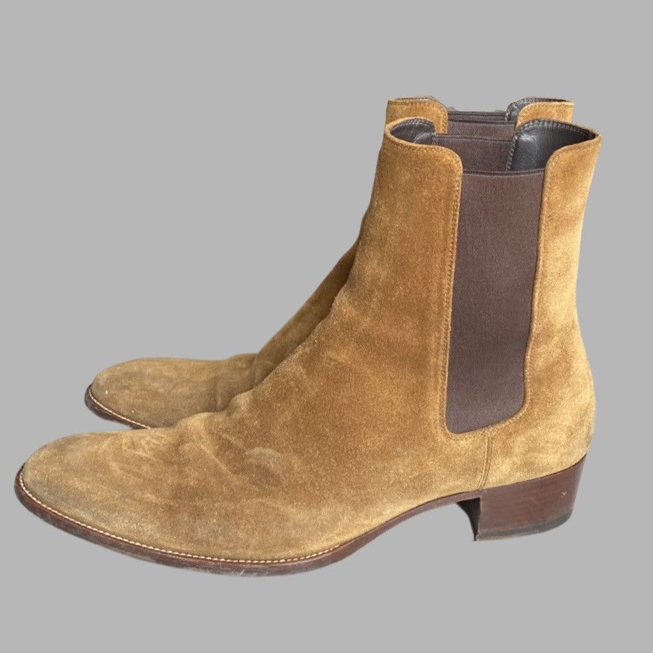 Saint Laurent Paris SLP Wyatt 40 Suede Chealsea Boots Size US 10.5 / EU 43-44 - 2 Thumbnail