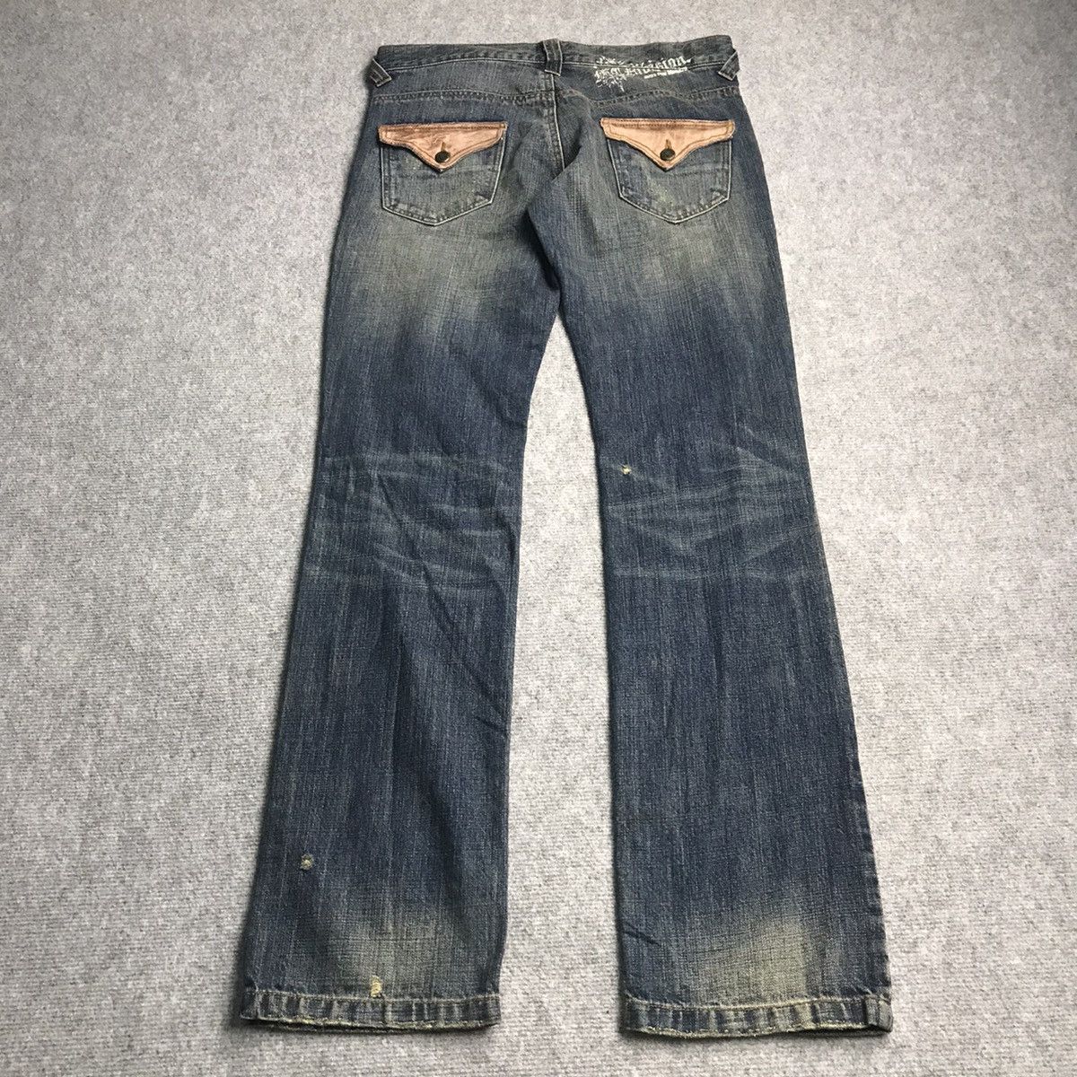 Japanese Brand × Le Grande Bleu (L.G.B.) DISTRESSED DENIM MCDMSION JAPANESE BLUE FADED PANTS Size US 33 - 8 Thumbnail