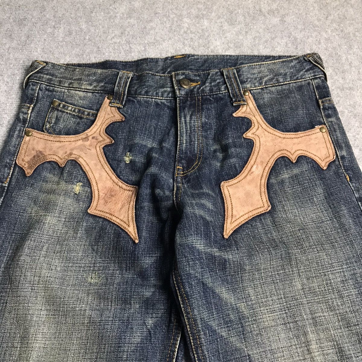 Japanese Brand × Le Grande Bleu (L.G.B.) DISTRESSED DENIM MCDMSION JAPANESE BLUE FADED PANTS Size US 33 - 2 Thumbnail