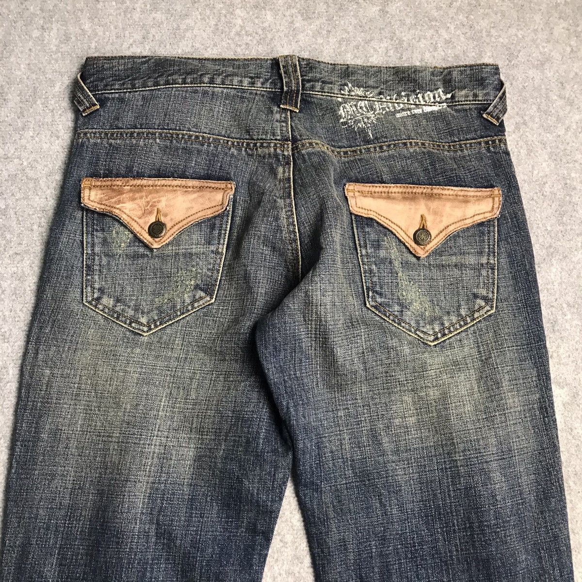 Japanese Brand × Le Grande Bleu (L.G.B.) DISTRESSED DENIM MCDMSION JAPANESE BLUE FADED PANTS Size US 33 - 9 Thumbnail