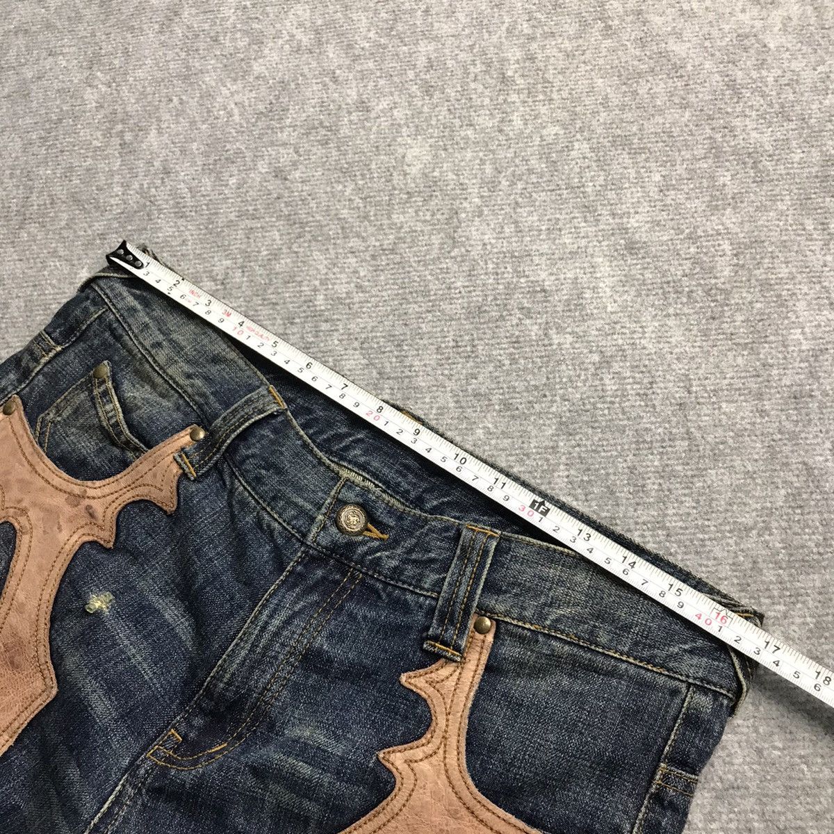 Japanese Brand × Le Grande Bleu (L.G.B.) DISTRESSED DENIM MCDMSION JAPANESE BLUE FADED PANTS Size US 33 - 12 Thumbnail