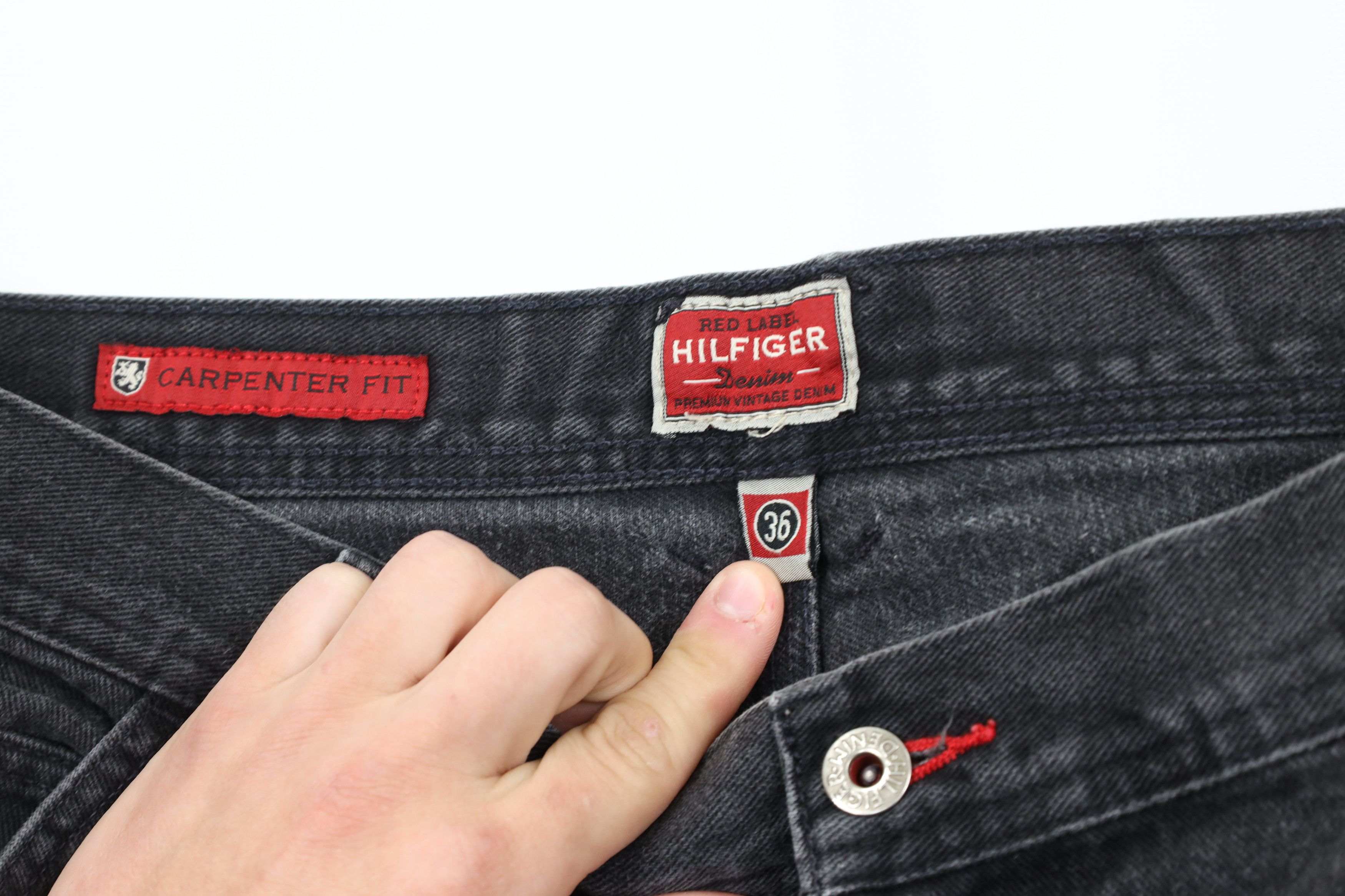 Tommy Hilfiger × Vintage Vintage Tommy Hilfiger Spell Out Baggy Denim Shorts Black Size US 36 / EU 52 - 4 Thumbnail