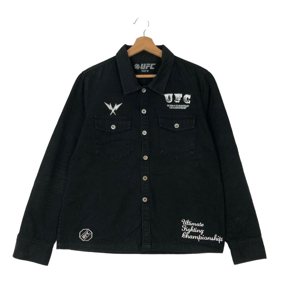 VINTAGE CHORE TRUCKER JACKET UFC SPORT BIG LOGO