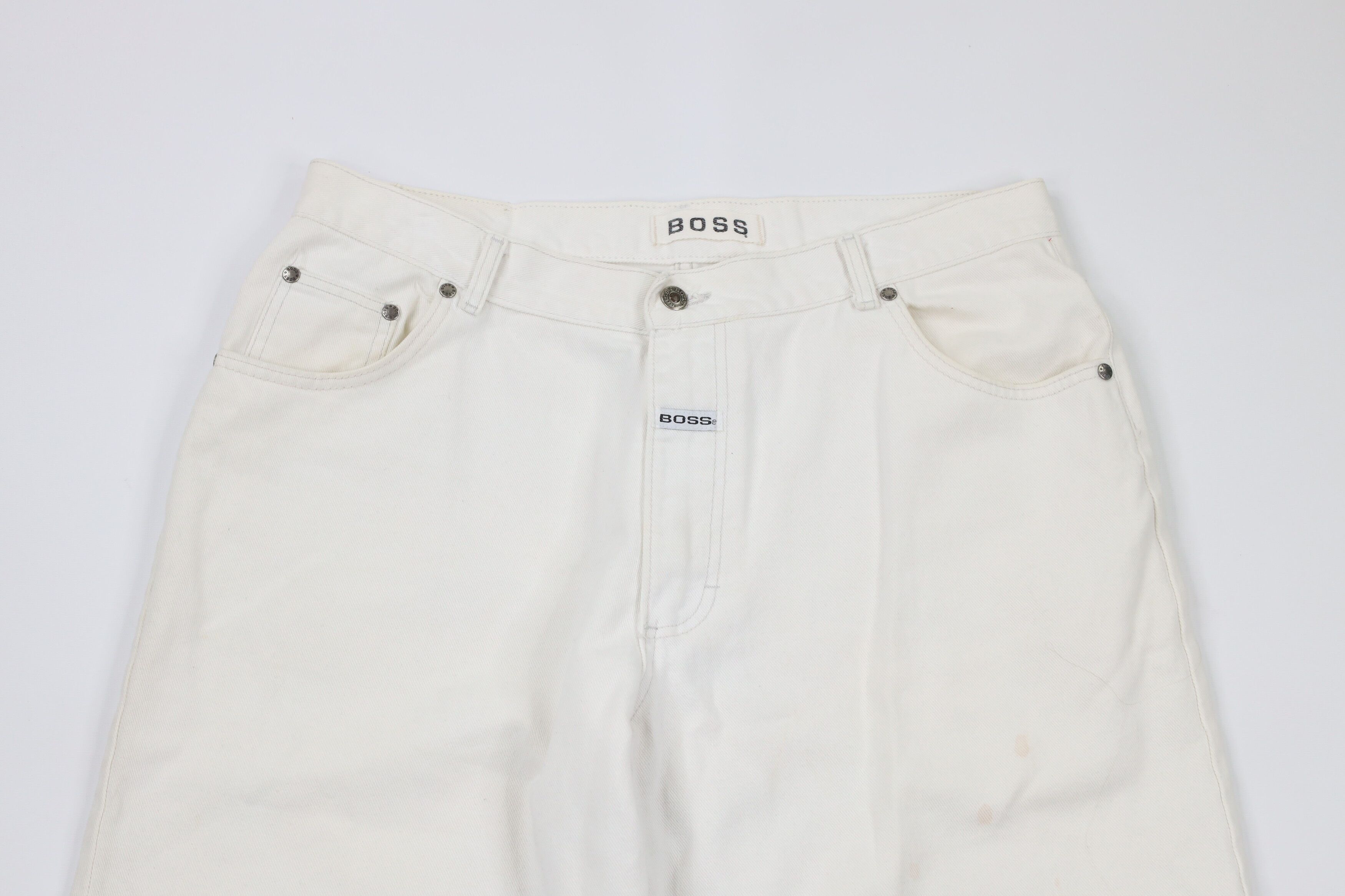 Vintage Vintage 90s Streetwear Baggy Hip Hop Denim Shorts White USA Size US 38 / EU 54 - 2 Preview