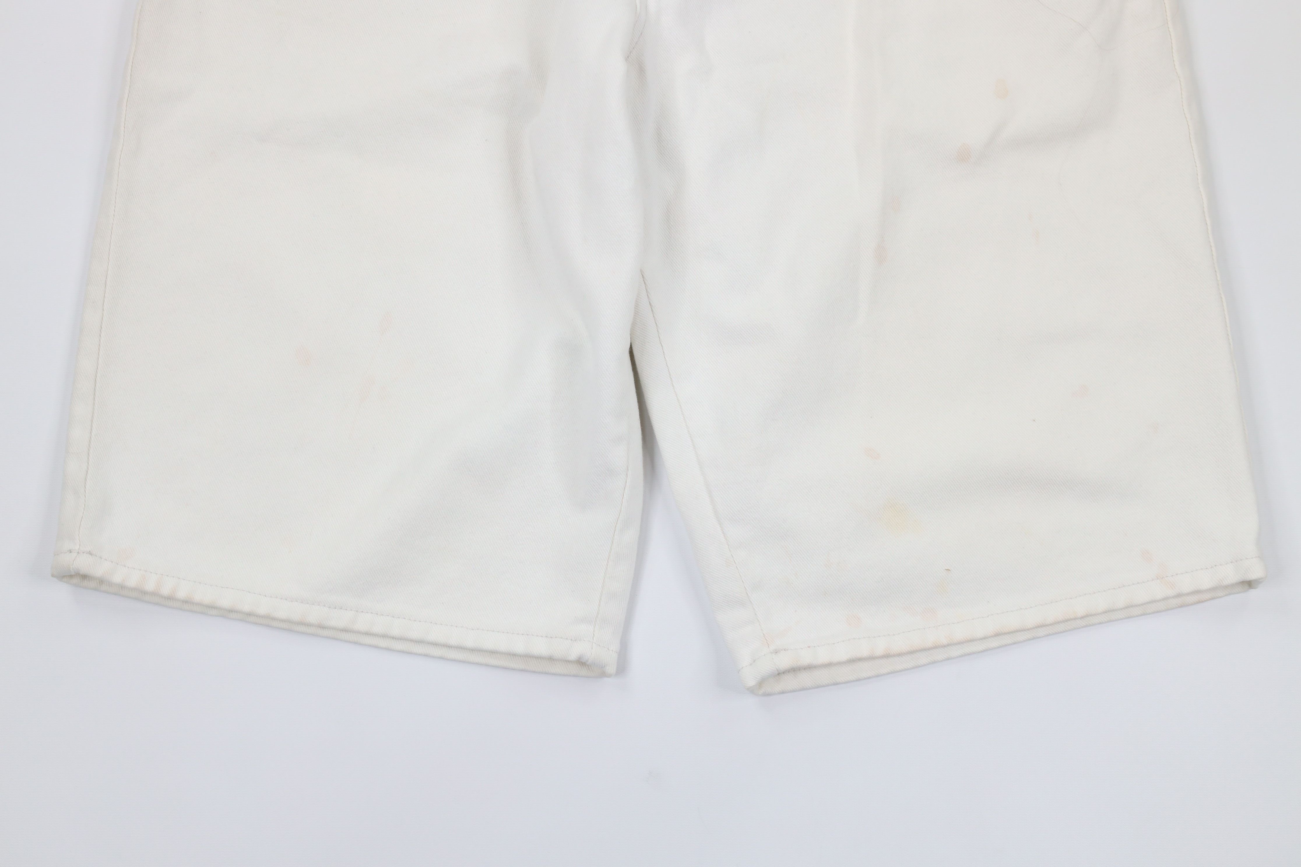 Vintage Vintage 90s Streetwear Baggy Hip Hop Denim Shorts White USA Size US 38 / EU 54 - 3 Thumbnail