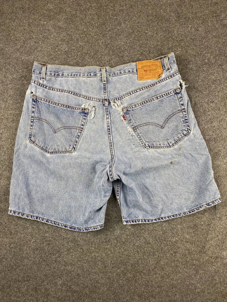 image of Distressed Denim x Levis Vintage Levis 550 Rework Distressed Short Denim, Men's (Size 38)