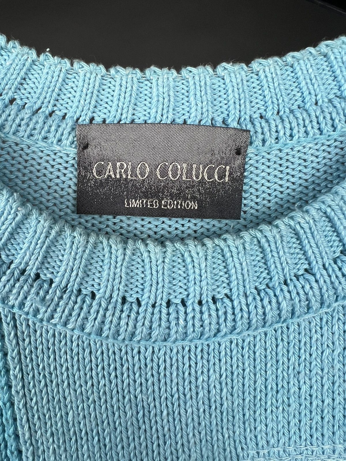 Carlo Colucci × Vintage VTG sweater Carlo Colucci Limited Edition blue with pattern Size US L / EU 52-54 / 3 - 4 Thumbnail