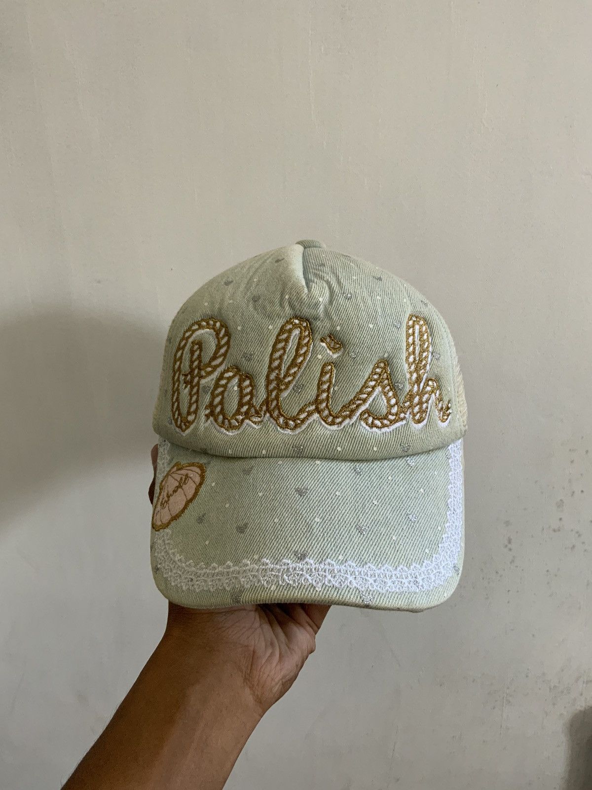 Japanese Brand Polish Embroidered Archive Trucker Hat Size ONE SIZE - 5 Thumbnail