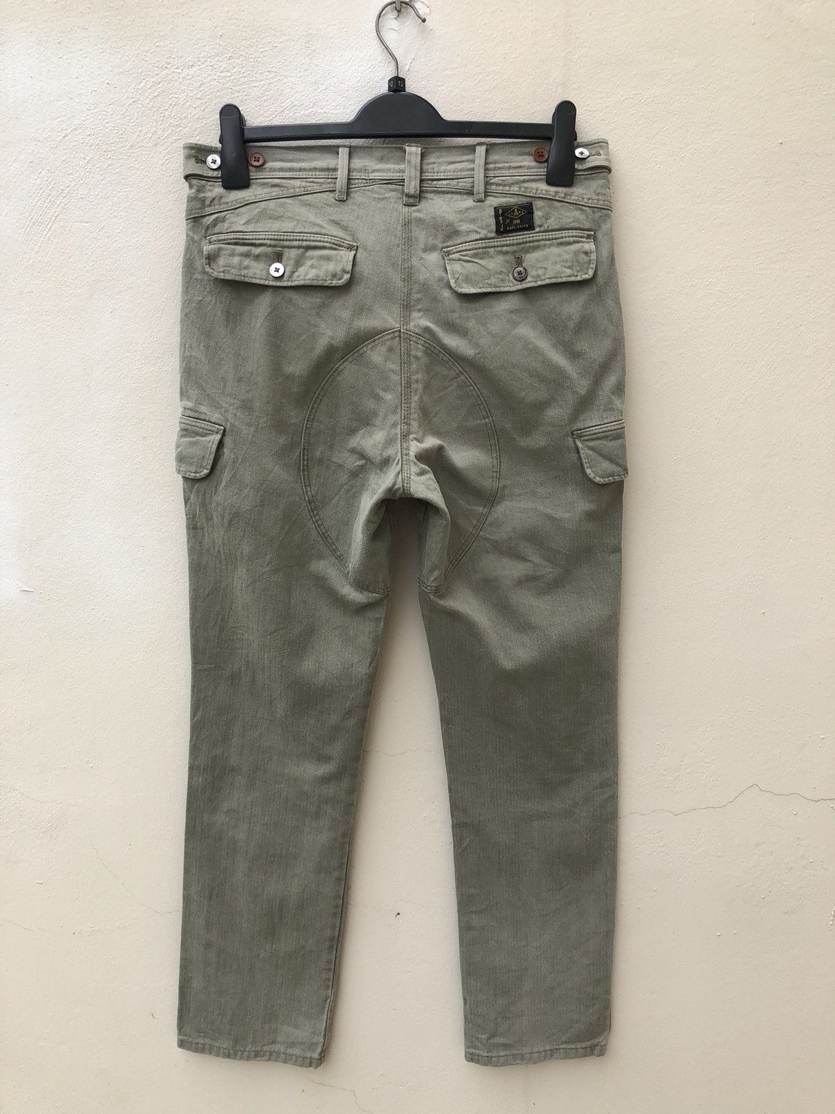 Paul Smith Olive Green Herringbone Twill Cargo Trouser Slim Fit Pant Size US 31 - 5 Thumbnail