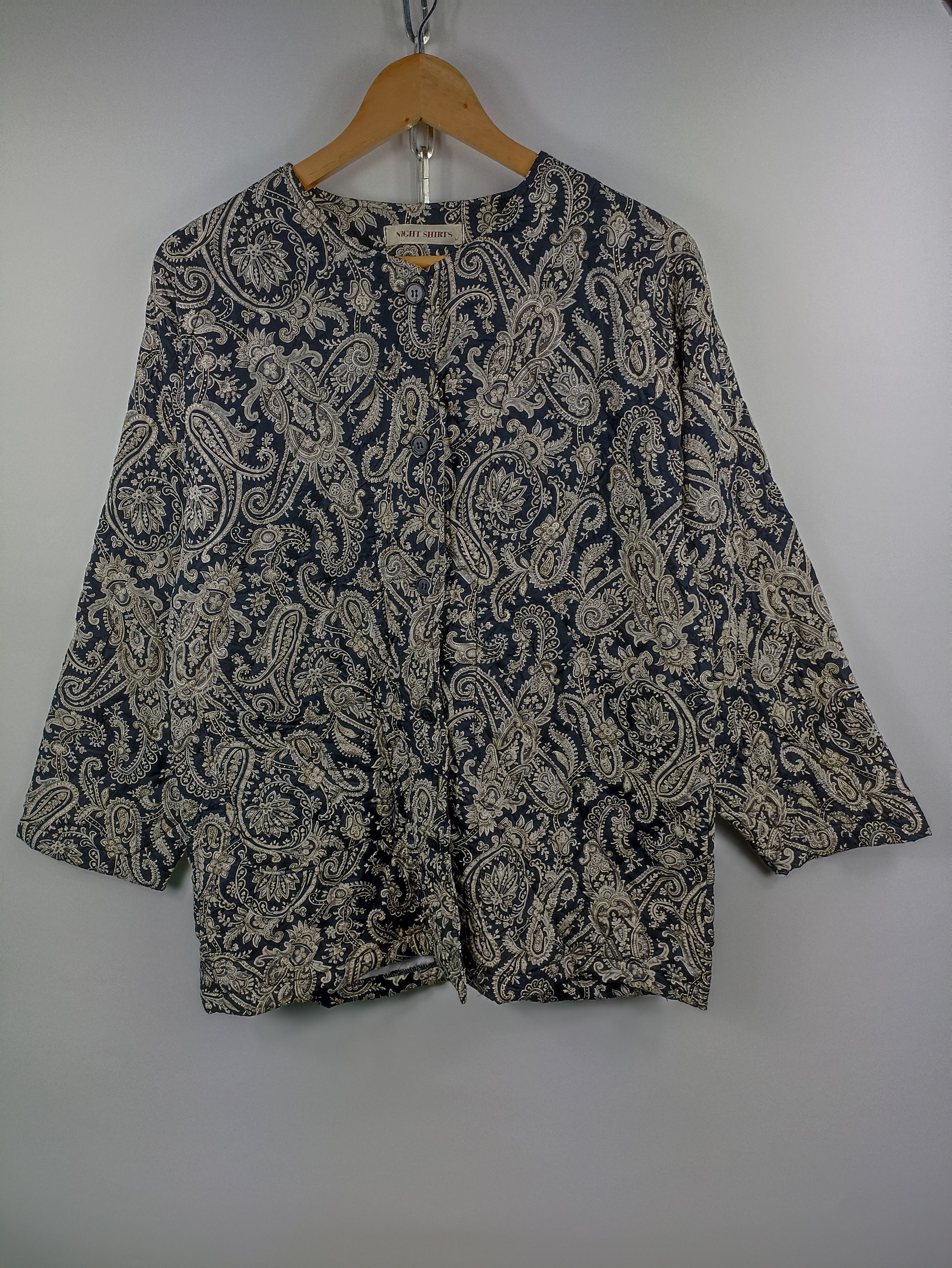 Japanese Brand × Vintage Vintage Night Shirt Quilted Over Paisley Size US M / EU 48-50 / 2 - 1 Thumbnail