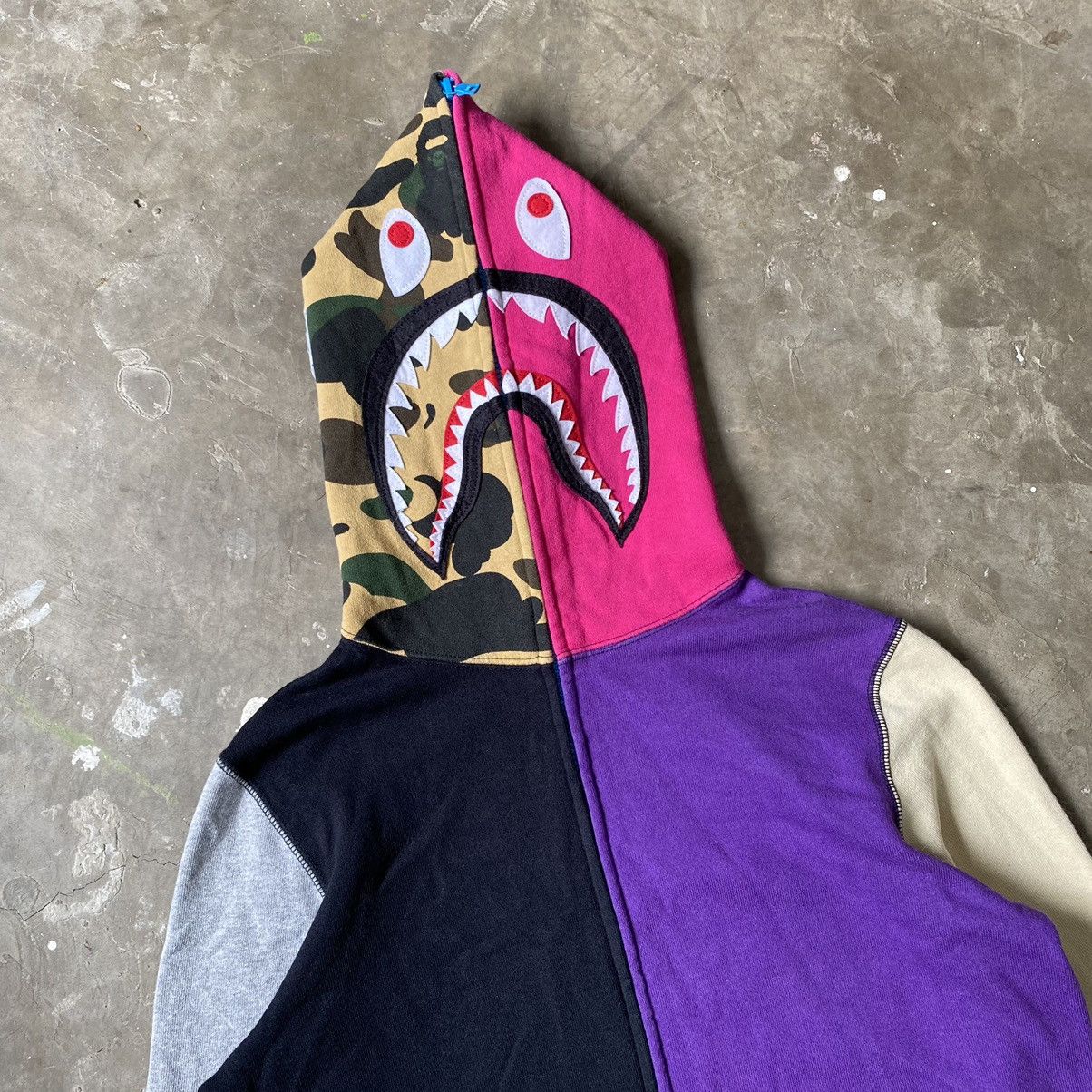 Image of Bape - Multicolor Shark Long Hoodie, Women's (Size XS)