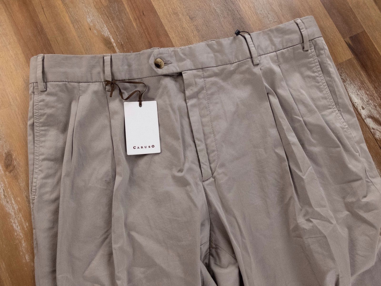 Caruso CARUSO pleated gray cotton trousers pants chinos 38 US / 54 Size US 38 / EU 54 - 5 Thumbnail