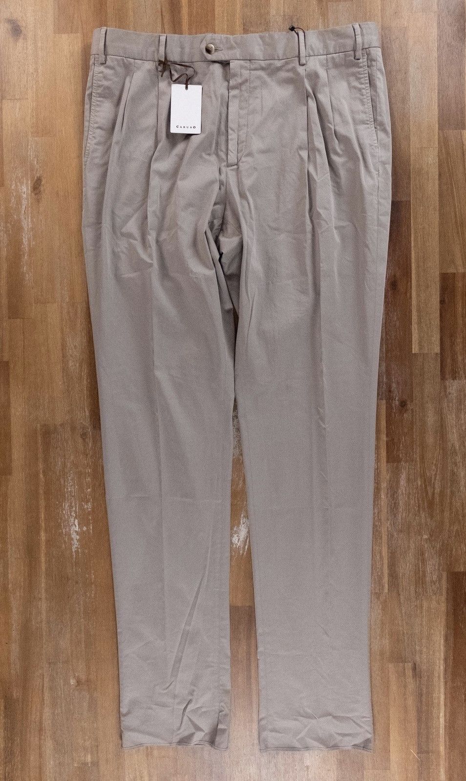 Caruso CARUSO pleated gray cotton trousers pants chinos 38 US / 54 Size US 38 / EU 54 - 4 Thumbnail