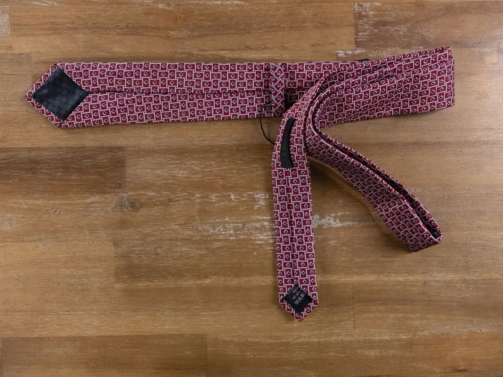 Z Zegna Z ZEGNA red narrow width slim tie authentic Size ONE SIZE - 2 Thumbnail
