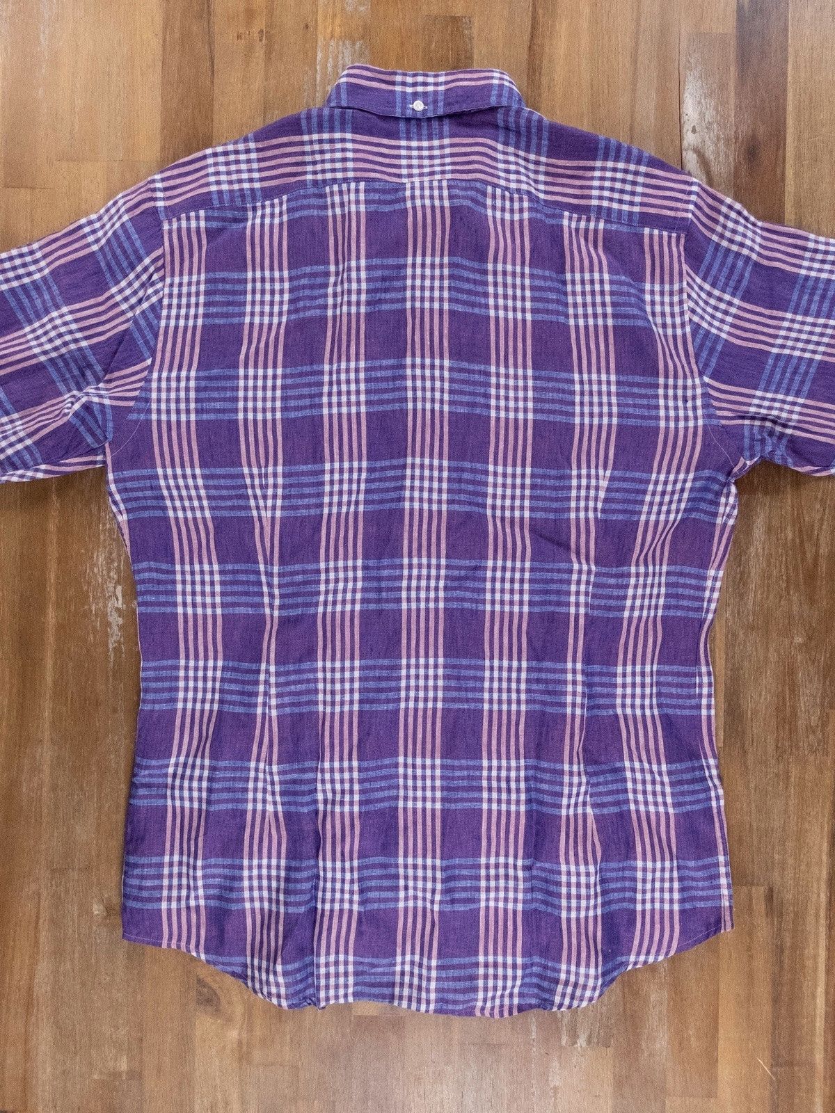 Eton ETON of Sweden slim-fit plaid purple linen shirt - 41 / 16 Size US L / EU 52-54 / 3 - 5 Thumbnail