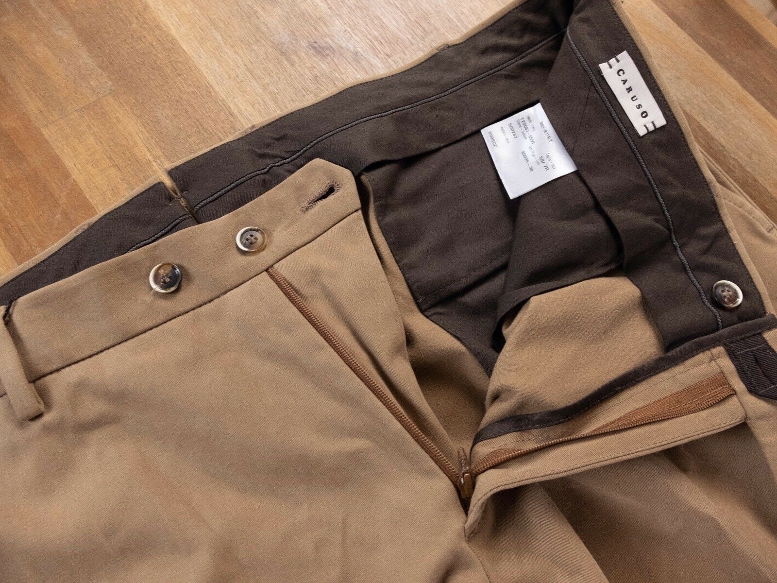 Caruso CARUSO beige cotton trousers chinos pants 42 US / 58 EU Size US 42 / EU 58 - 6 Thumbnail