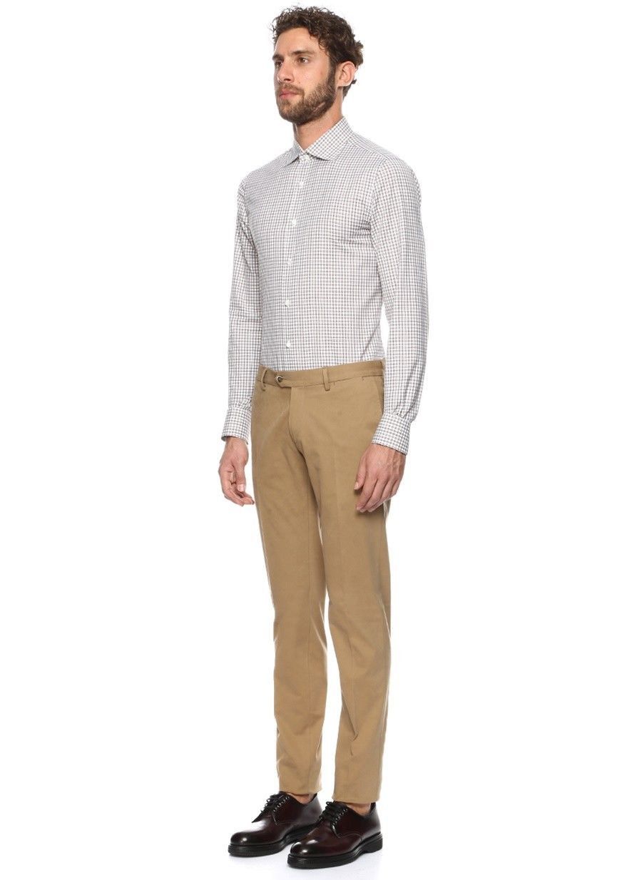 Caruso CARUSO beige cotton trousers chinos pants 42 US / 58 EU Size US 42 / EU 58 - 2 Thumbnail