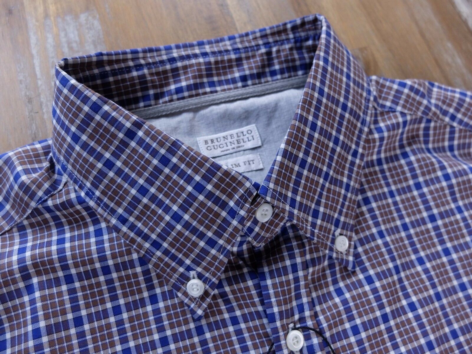 Brunello Cucinelli BRUNELLO CUCINELLI slim button-down plaid cotton shirt XXL Size US XXL / EU 58 / 5 - 2 Thumbnail