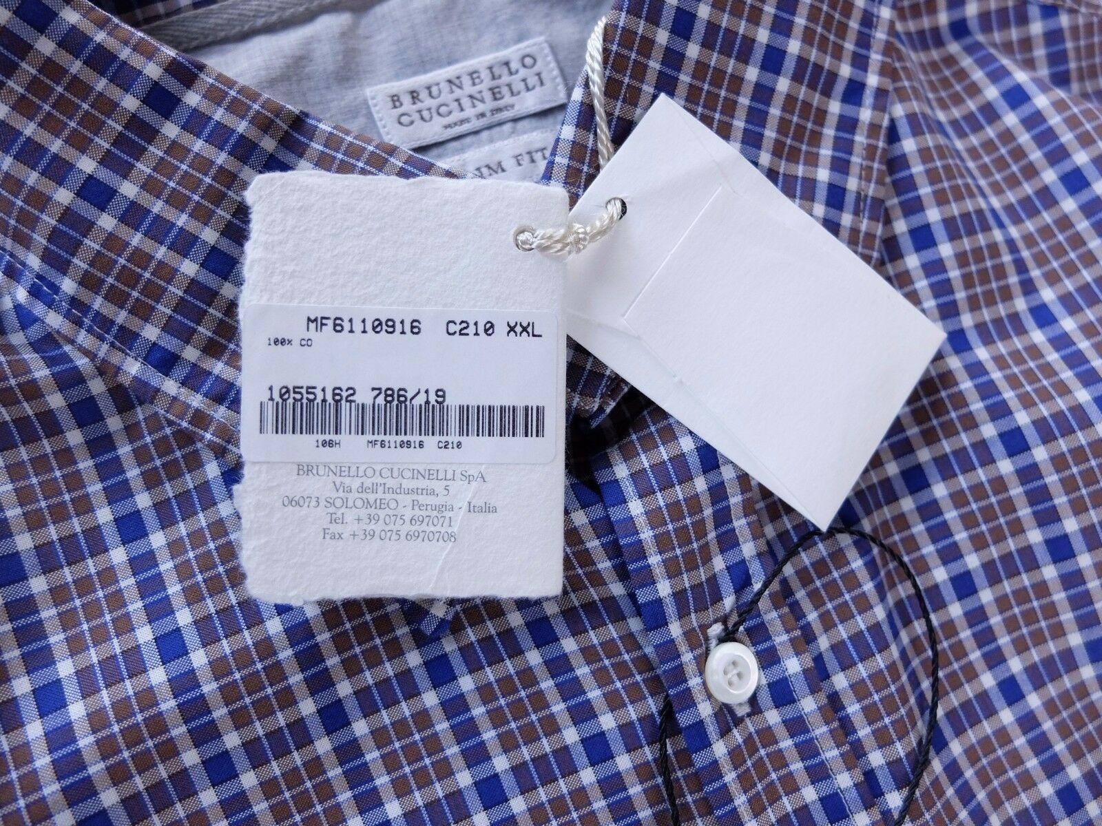 Brunello Cucinelli BRUNELLO CUCINELLI slim button-down plaid cotton shirt XXL Size US XXL / EU 58 / 5 - 4 Thumbnail