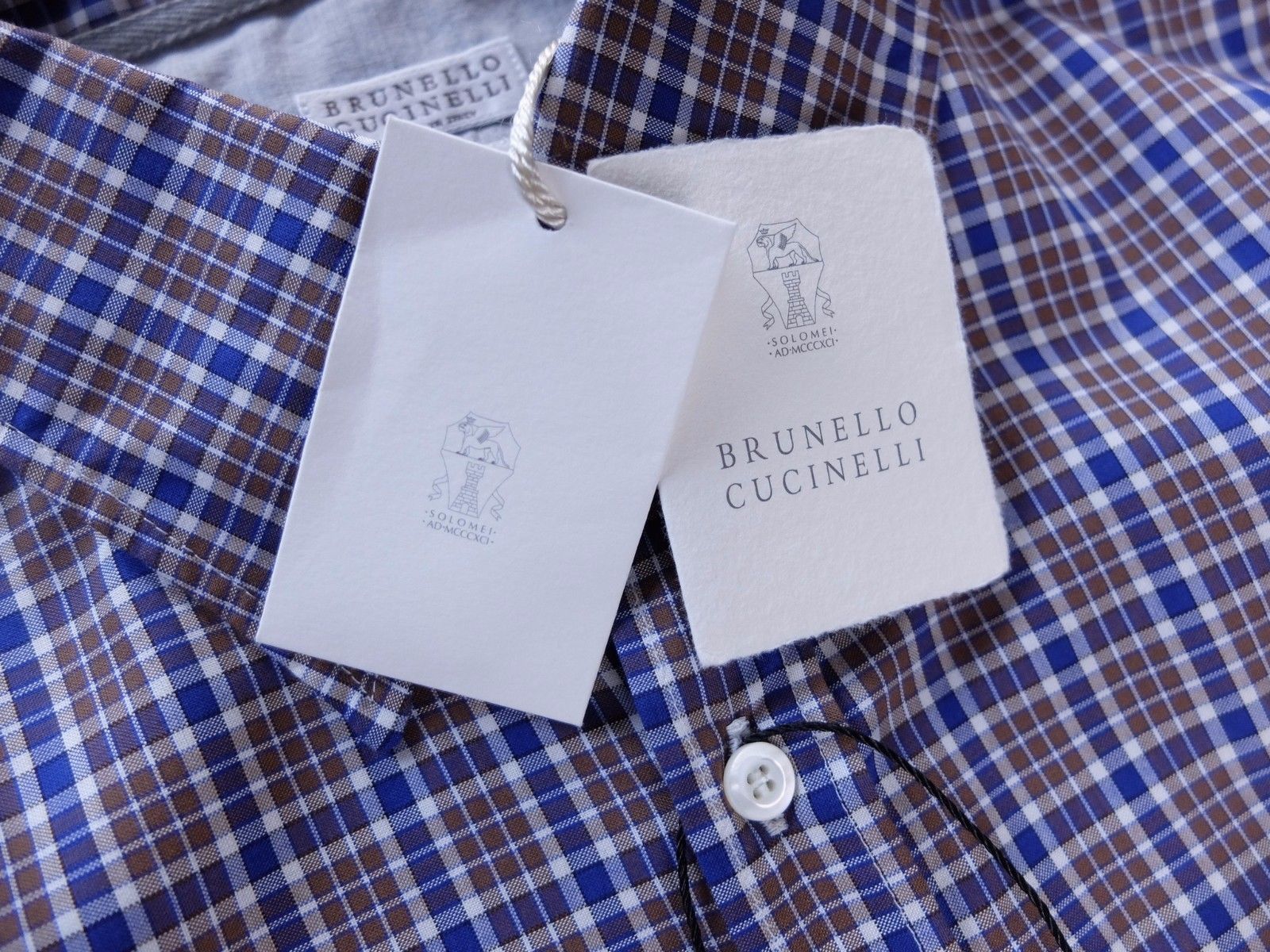 Brunello Cucinelli BRUNELLO CUCINELLI slim button-down plaid cotton shirt XXL Size US XXL / EU 58 / 5 - 3 Thumbnail