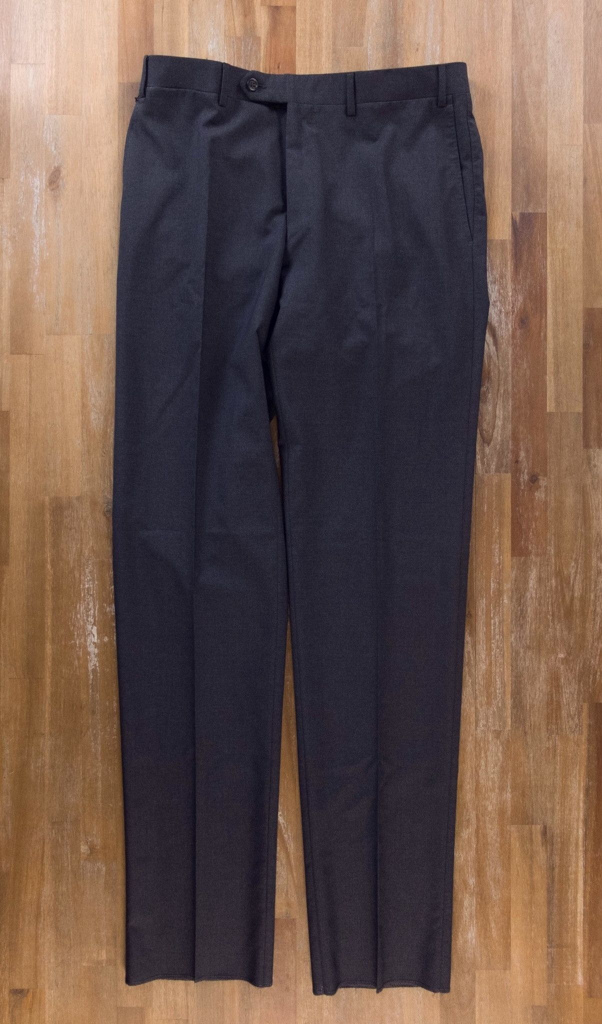 image of Canali Dark Gray Wool Dress Pants Trousers - 32 Us / 48 Eu in Grey, Men's