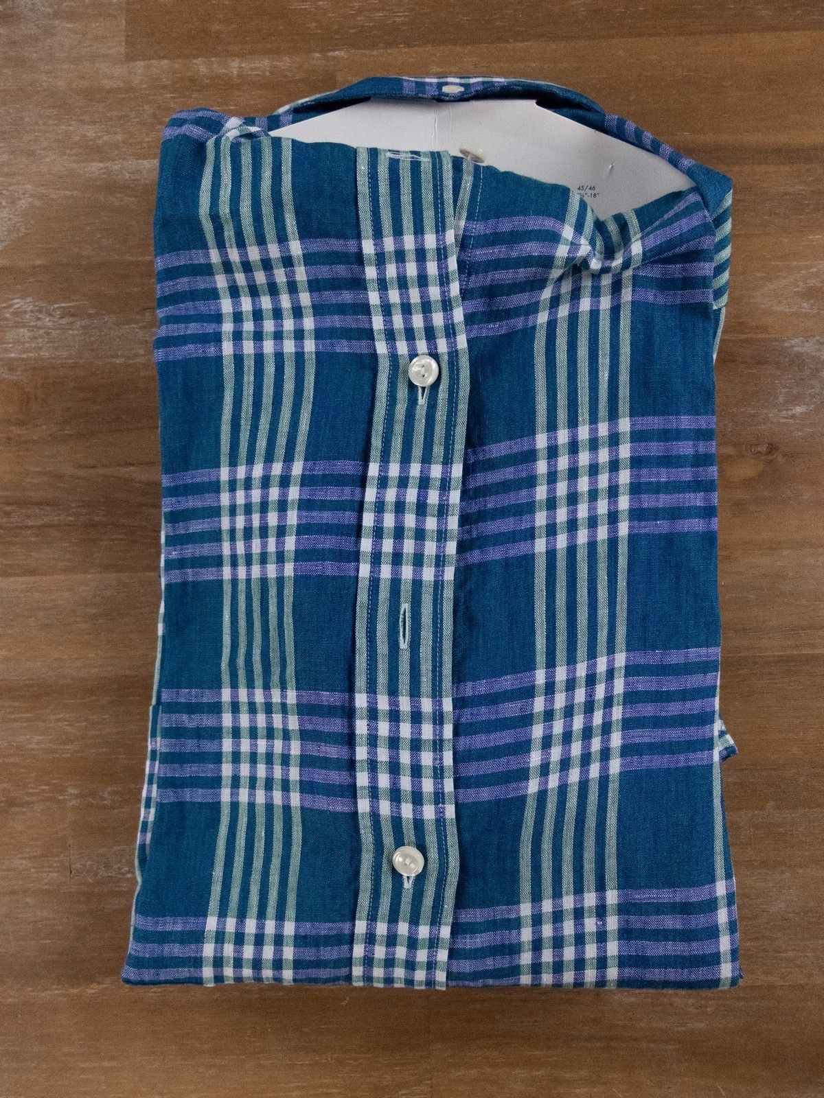Eton ETON of Sweden slim-fit plaid green linen shirt - 42 / 16.5 Size US L / EU 52-54 / 3 - 4 Thumbnail
