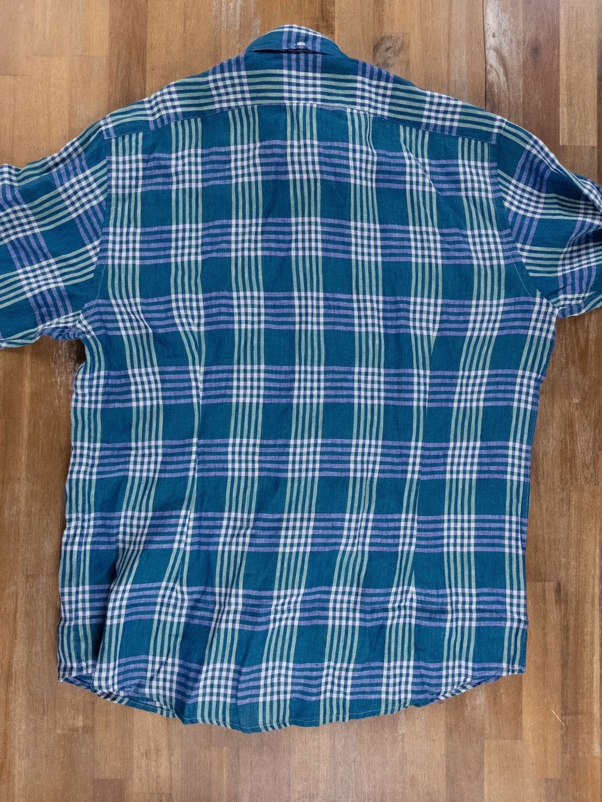 Eton ETON of Sweden slim-fit plaid green linen shirt - 44 / 17.5 Size US XL / EU 56 / 4 - 6 Thumbnail