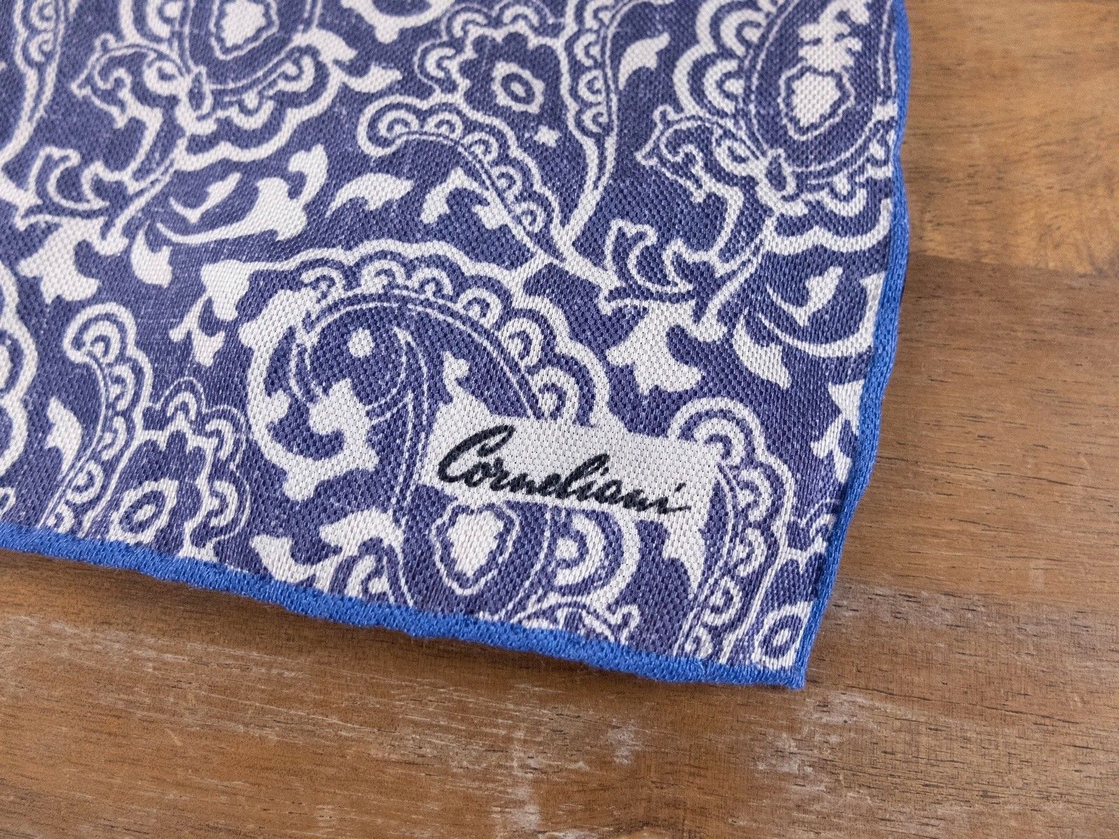 Corneliani CORNELIANI lilac paisley print linen silk pocket square Size ONE SIZE - 2 Thumbnail