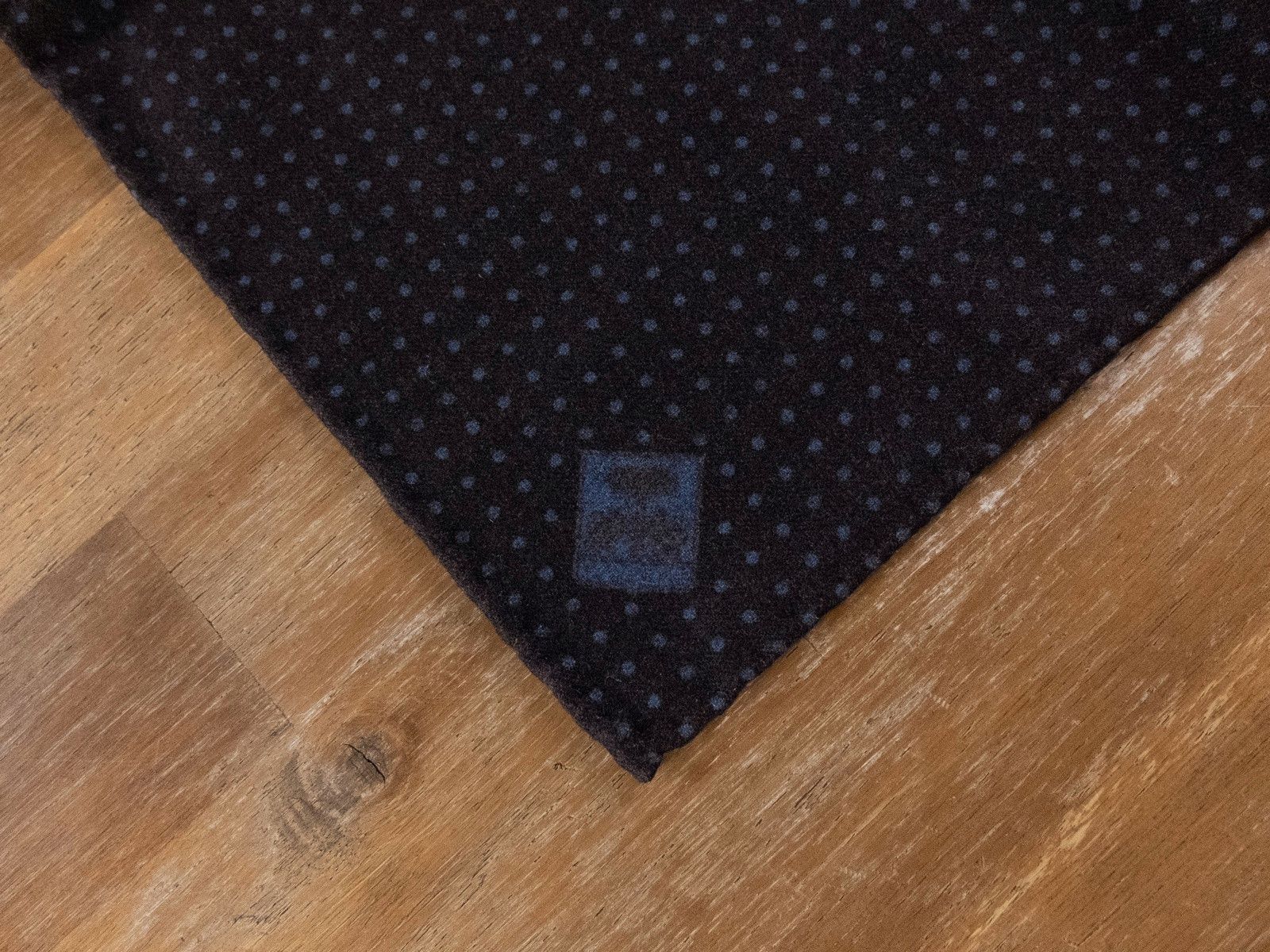 Corneliani CORNELIANI brown blue polka dots 2 sided wool pocket square Size ONE SIZE - 2 Thumbnail