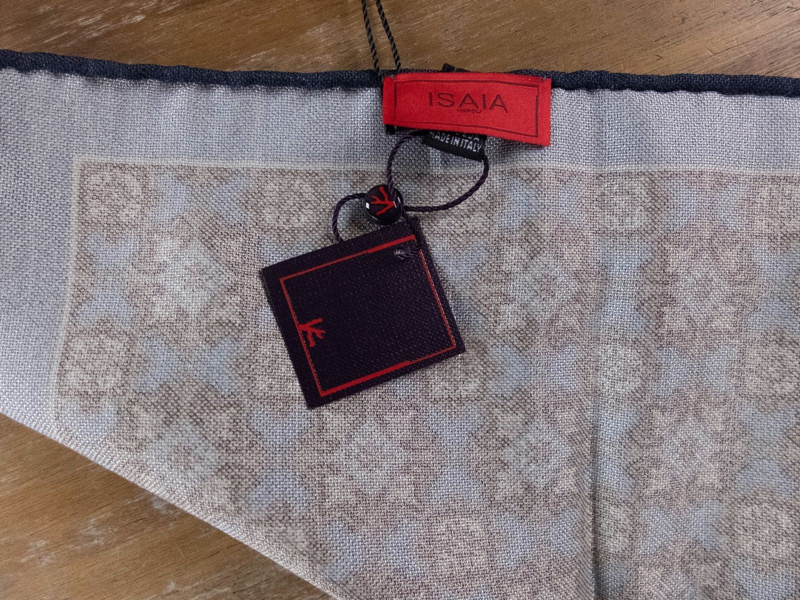 Isaia ISAIA Napoli brown blue wool silk pocket square authentic Size ONE SIZE - 3 Thumbnail