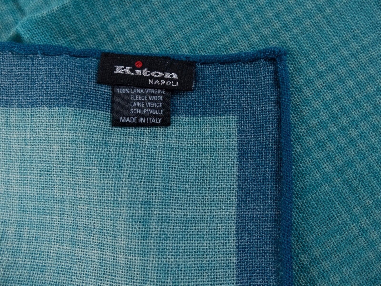 Kiton KITON Napoli blue green wool pocket square authentic Size ONE SIZE - 3 Thumbnail