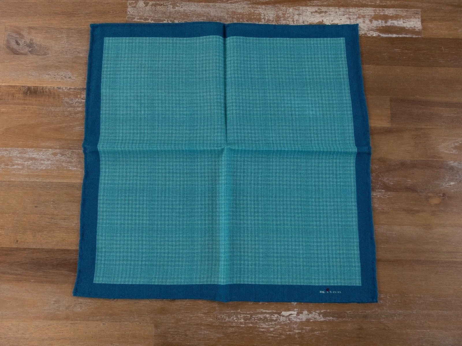 Kiton KITON Napoli blue green wool pocket square authentic Size ONE SIZE - 1 Thumbnail