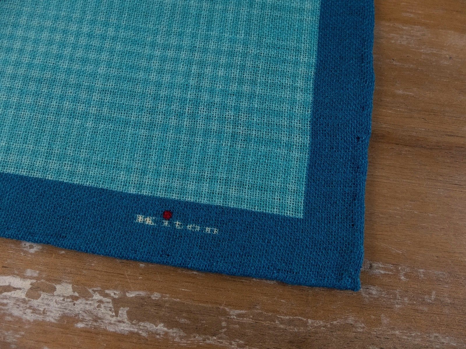 Kiton KITON Napoli blue green wool pocket square authentic Size ONE SIZE - 2 Thumbnail