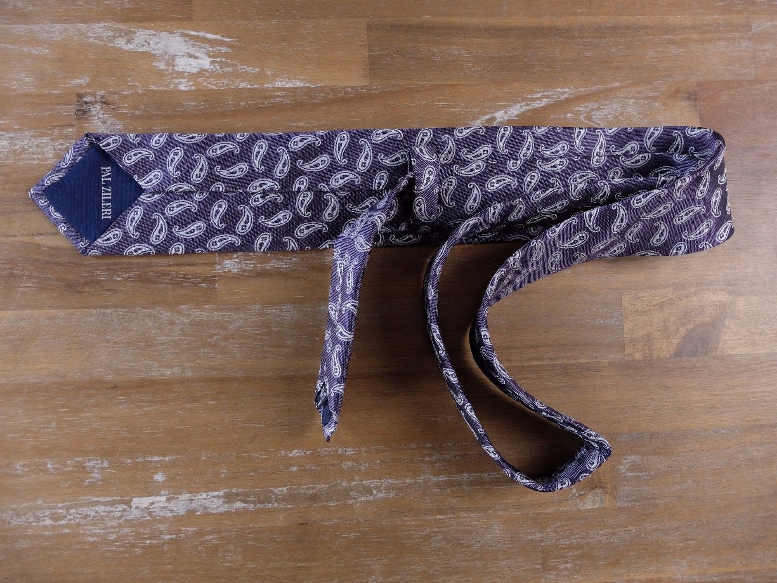 Pal Zileri PAL ZILERI gray purple paisley motif silk tie authentic Size ONE SIZE - 2 Thumbnail