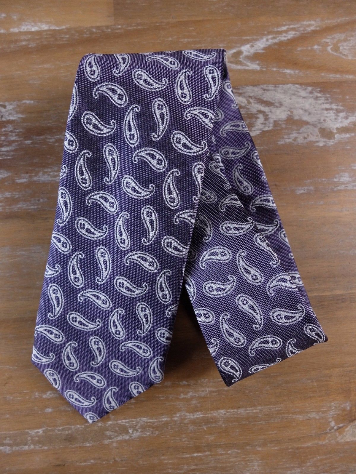 Pal Zileri PAL ZILERI gray purple paisley motif silk tie authentic Size ONE SIZE - 1 Thumbnail