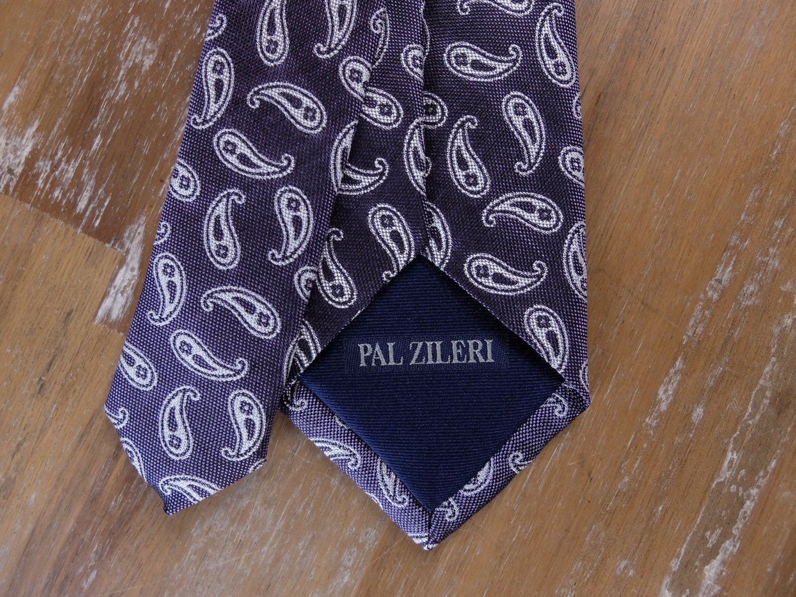 Pal Zileri PAL ZILERI gray purple paisley motif silk tie authentic Size ONE SIZE - 3 Thumbnail