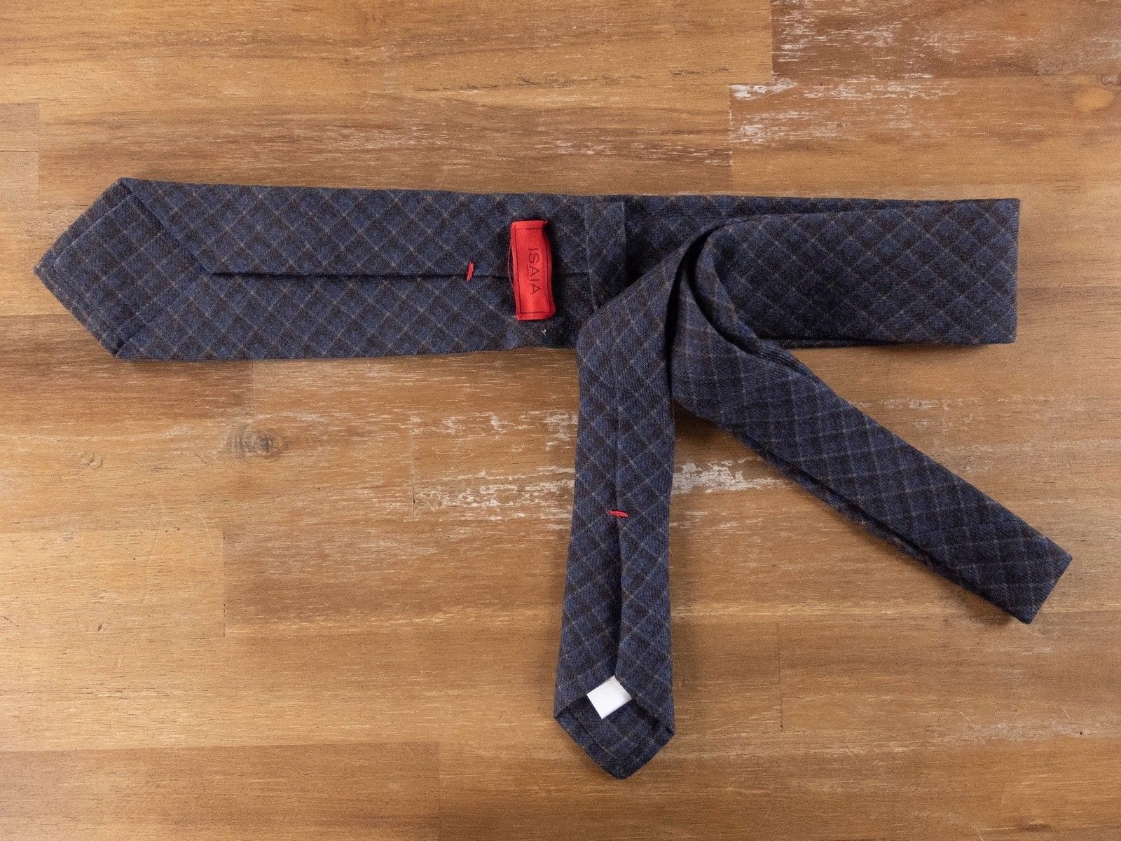 Isaia ISAIA Napoli 100% wool plaid tie authentic Size ONE SIZE - 2 Thumbnail